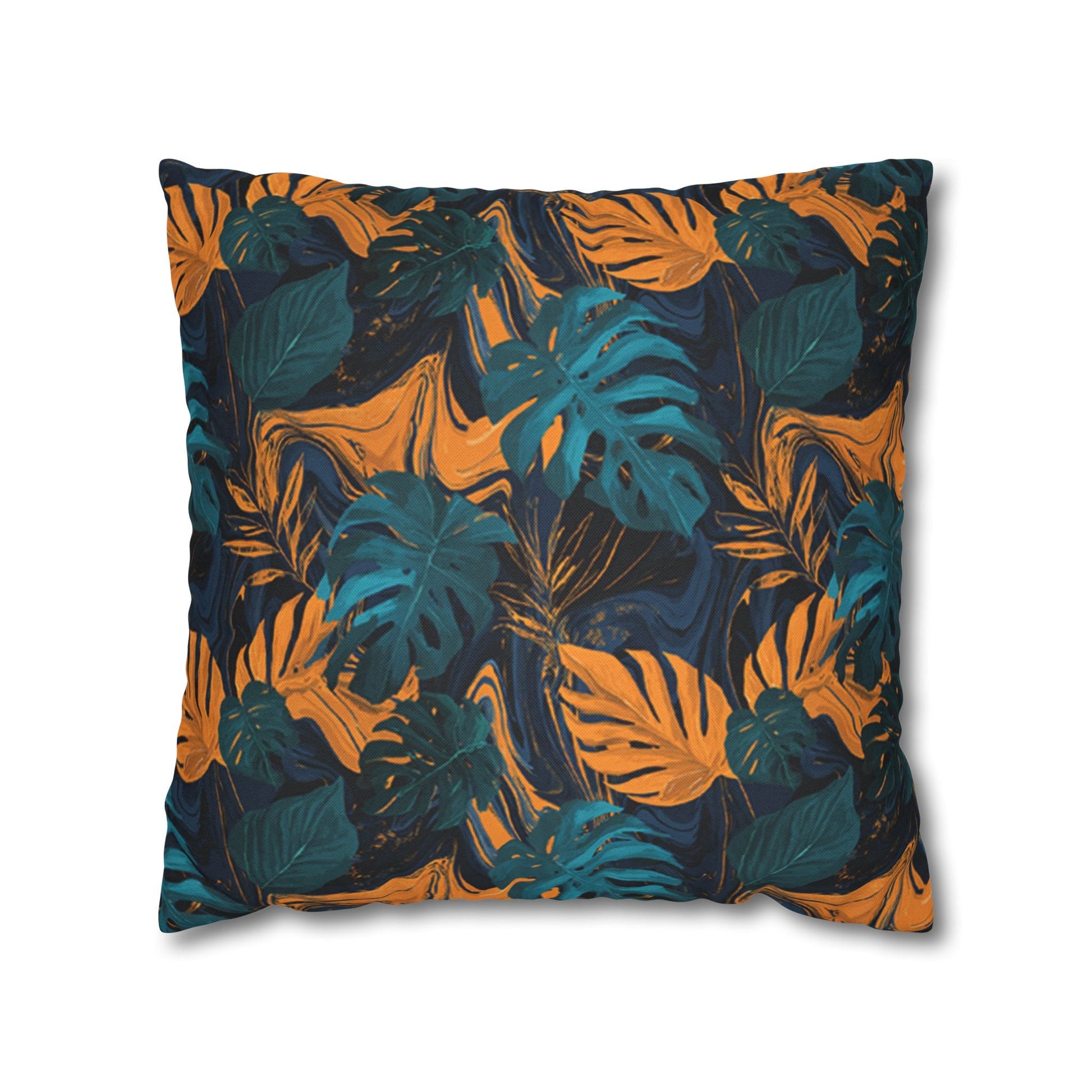 Dark Tropical Leaf Throw Pillow, Artsulli - Art is Long, Life is Short, Home Decor, Size, 18" × 18", , , , , 29645190274038139643