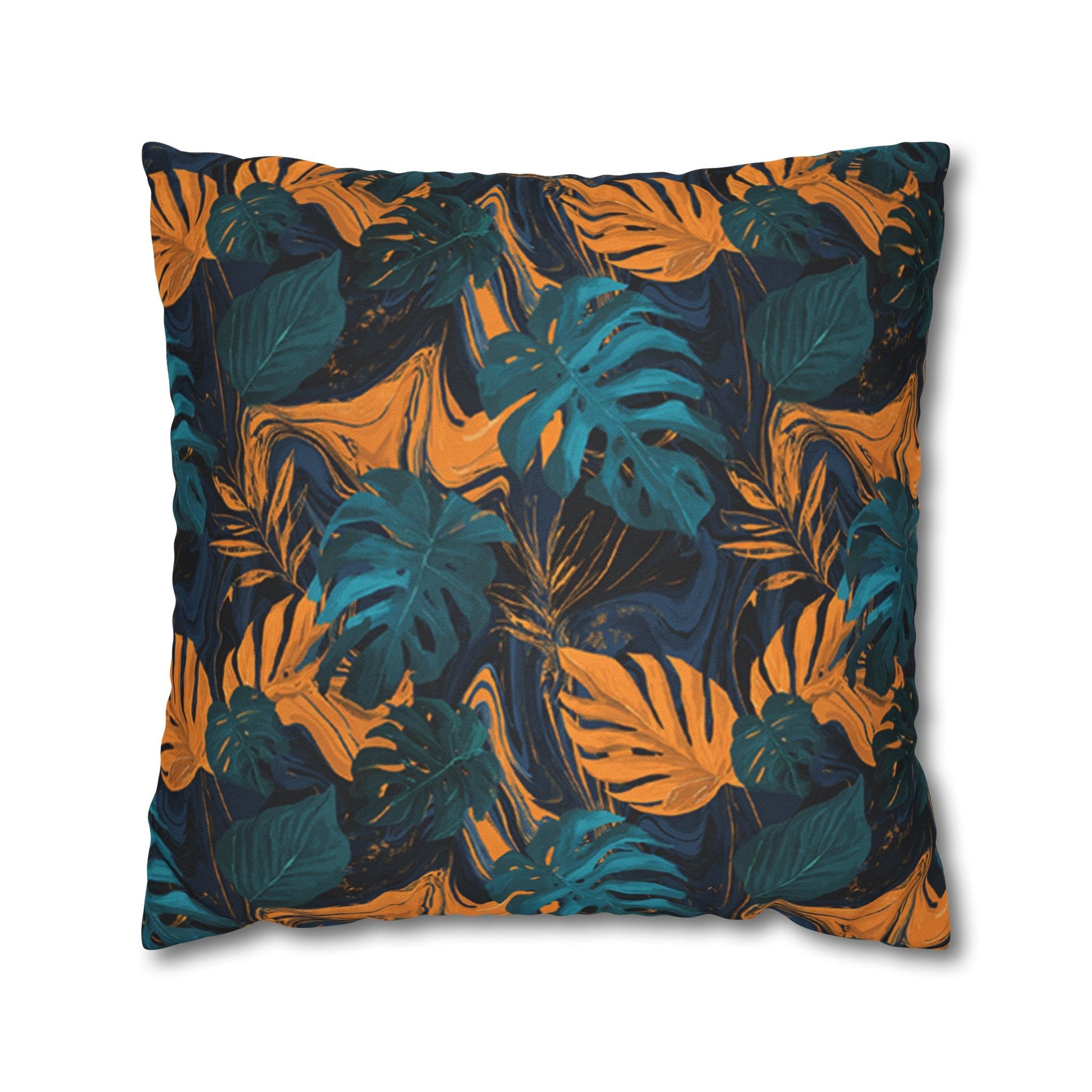 Dark Tropical Leaf Throw Pillow, Artsulli - Art is Long, Life is Short, Home Decor, Size, 20" × 20", , , , , 65212662798468606543