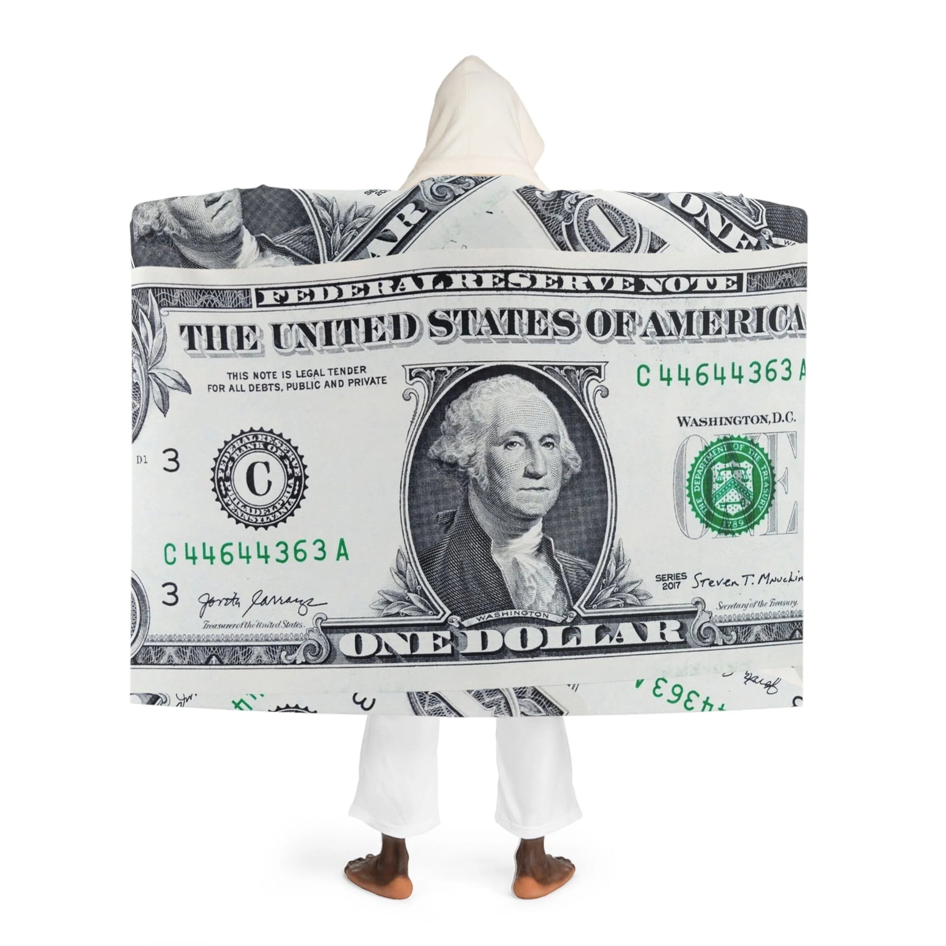 JAKKOUTTHEBXX Dollar Bill Hooded Sherpa Fleece Blanket 2025