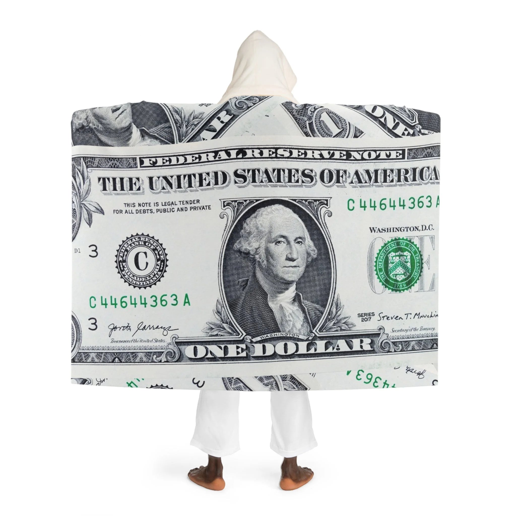 JAKKOUTTHEBXX Dollar Bill Hooded Sherpa Fleece Blanket 2025