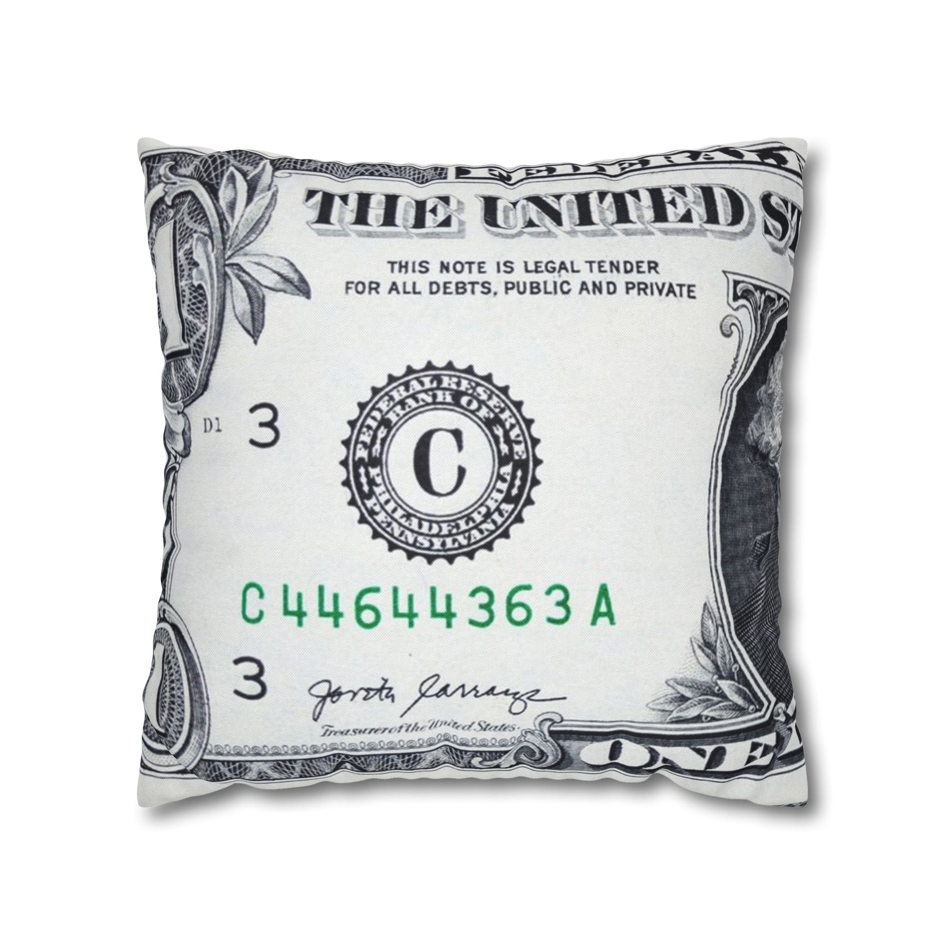 Dollar Bill Throw Pillowcase, Artsulli - Art is Long, Life is Short, Home Decor, Size, 18" × 18", , , , , 18317802840946517864
