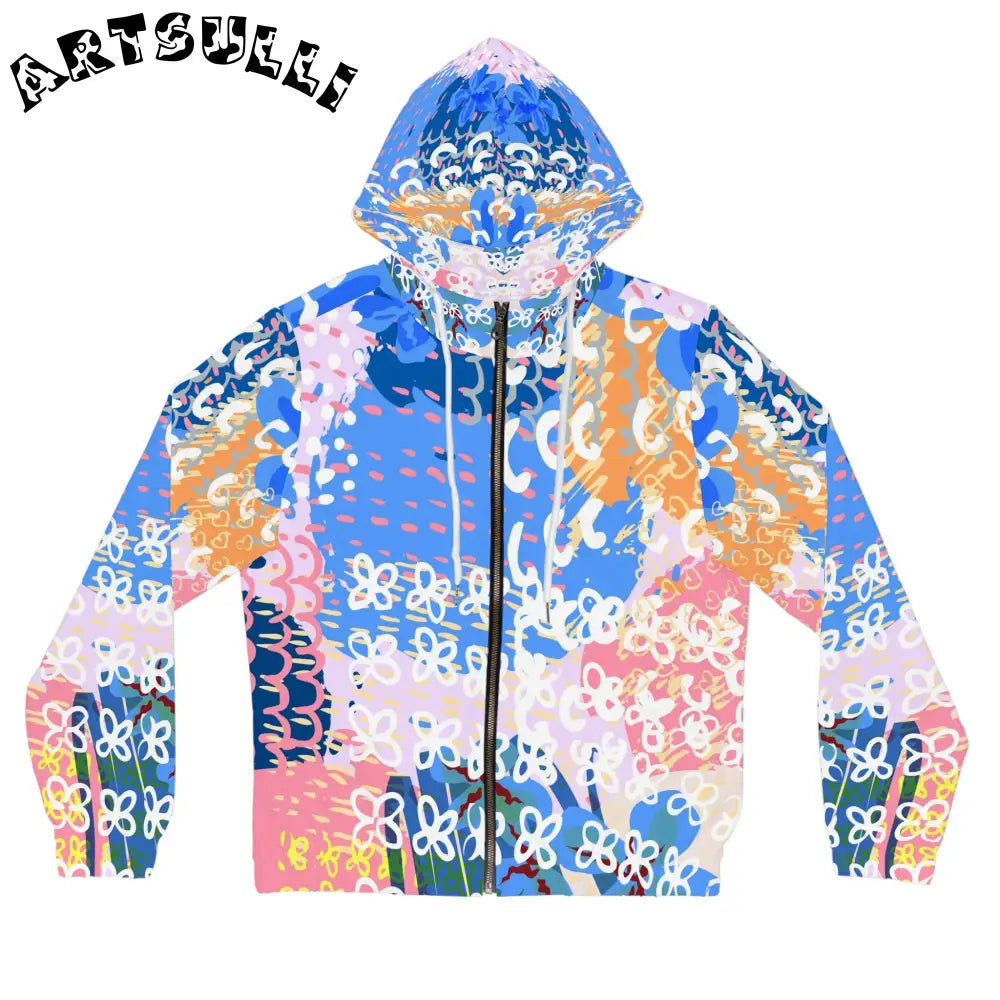 Doodles x Hearts Zip Hoodie, Artsulli - Art is Long, Life is Short, All Over Prints, Size, XS, Color, White, , , 24410166252560852051