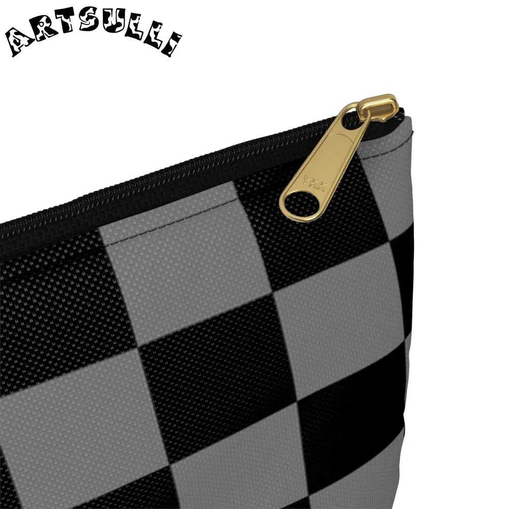 Durable Checkerboard Flat Pouch, Artsulli - Art is Long, Life is Short, Bags, , , , , , , 