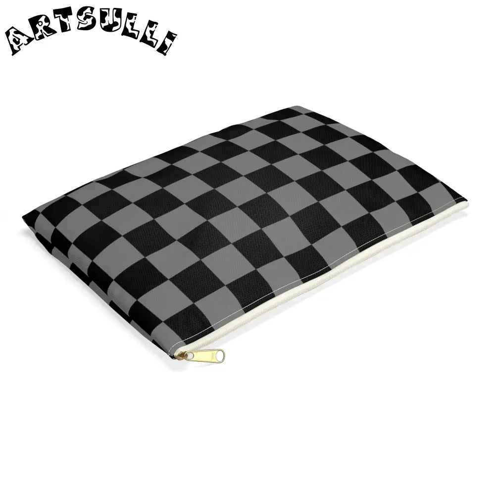 Durable Checkerboard Flat Pouch, Artsulli - Art is Long, Life is Short, Bags, , , , , , , 
