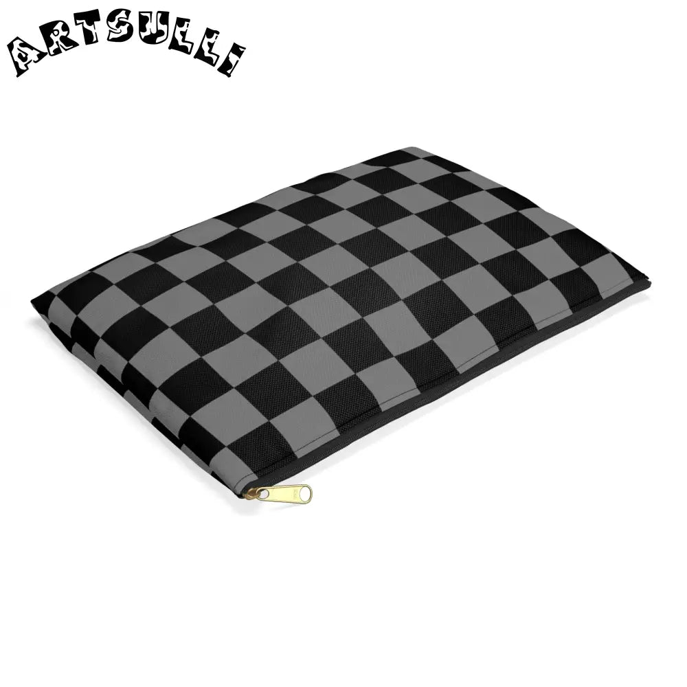 Durable Checkerboard Flat Pouch, Artsulli - Art is Long, Life is Short, Bags, , , , , , , 