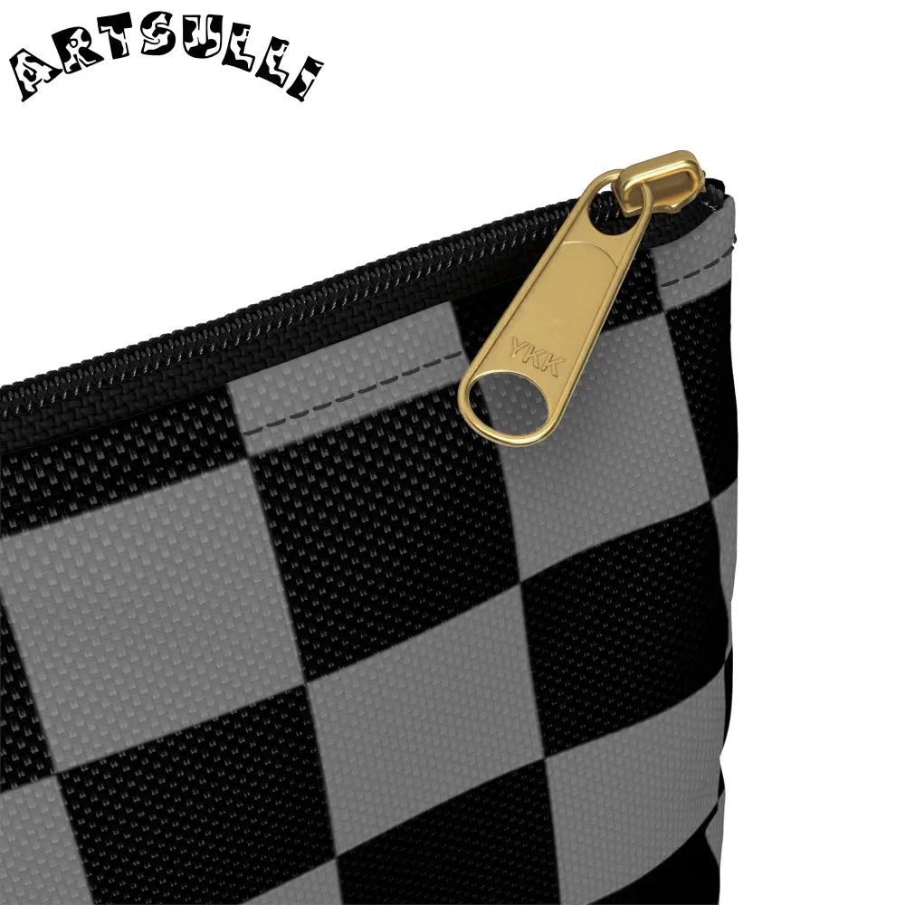 Durable Checkerboard Flat Pouch, Artsulli - Art is Long, Life is Short, Bags, , , , , , , 