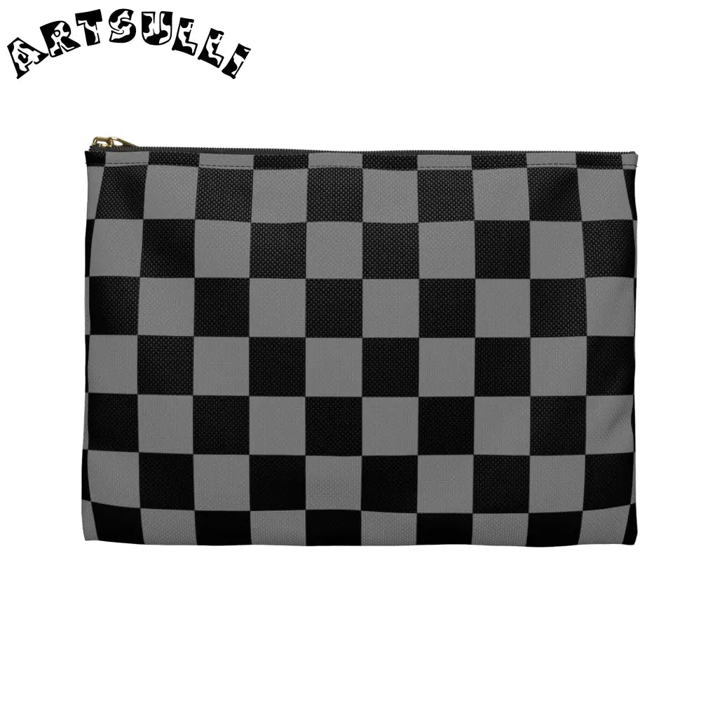 Durable Checkerboard Flat Pouch, Artsulli - Art is Long, Life is Short, Bags, , , , , , , 