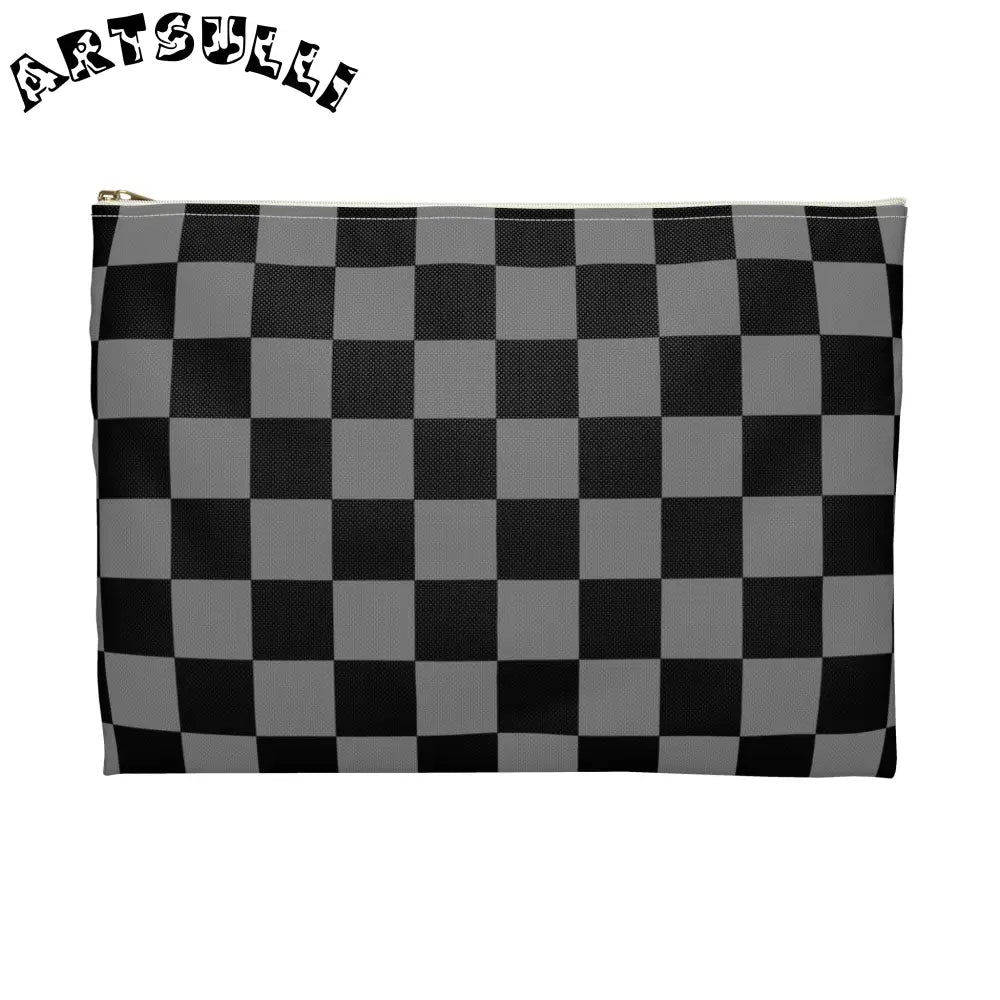 Durable Checkerboard Flat Pouch, Artsulli - Art is Long, Life is Short, Bags, , , , , , , 