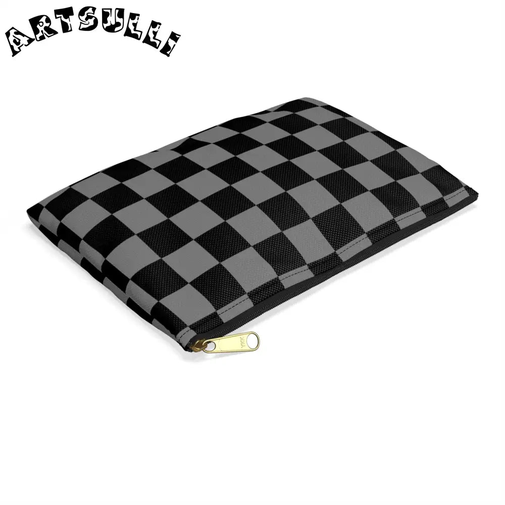 Durable Checkerboard Flat Pouch, Artsulli - Art is Long, Life is Short, Bags, , , , , , , 