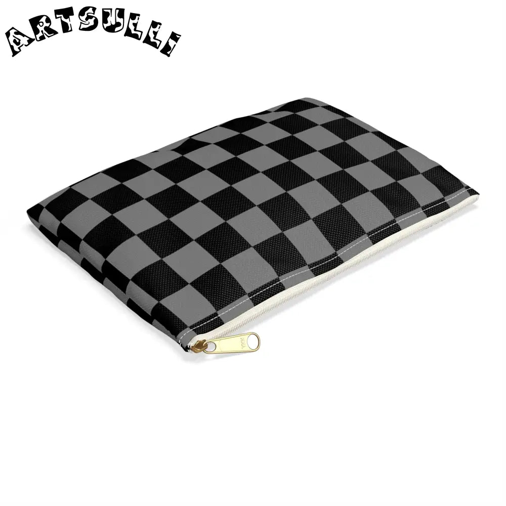 Durable Checkerboard Flat Pouch, Artsulli - Art is Long, Life is Short, Bags, , , , , , , 
