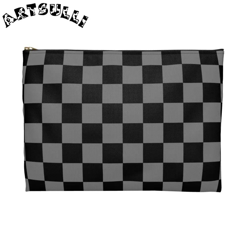 Durable Checkerboard Flat Pouch, Artsulli - Art is Long, Life is Short, Bags, , , , , , , 
