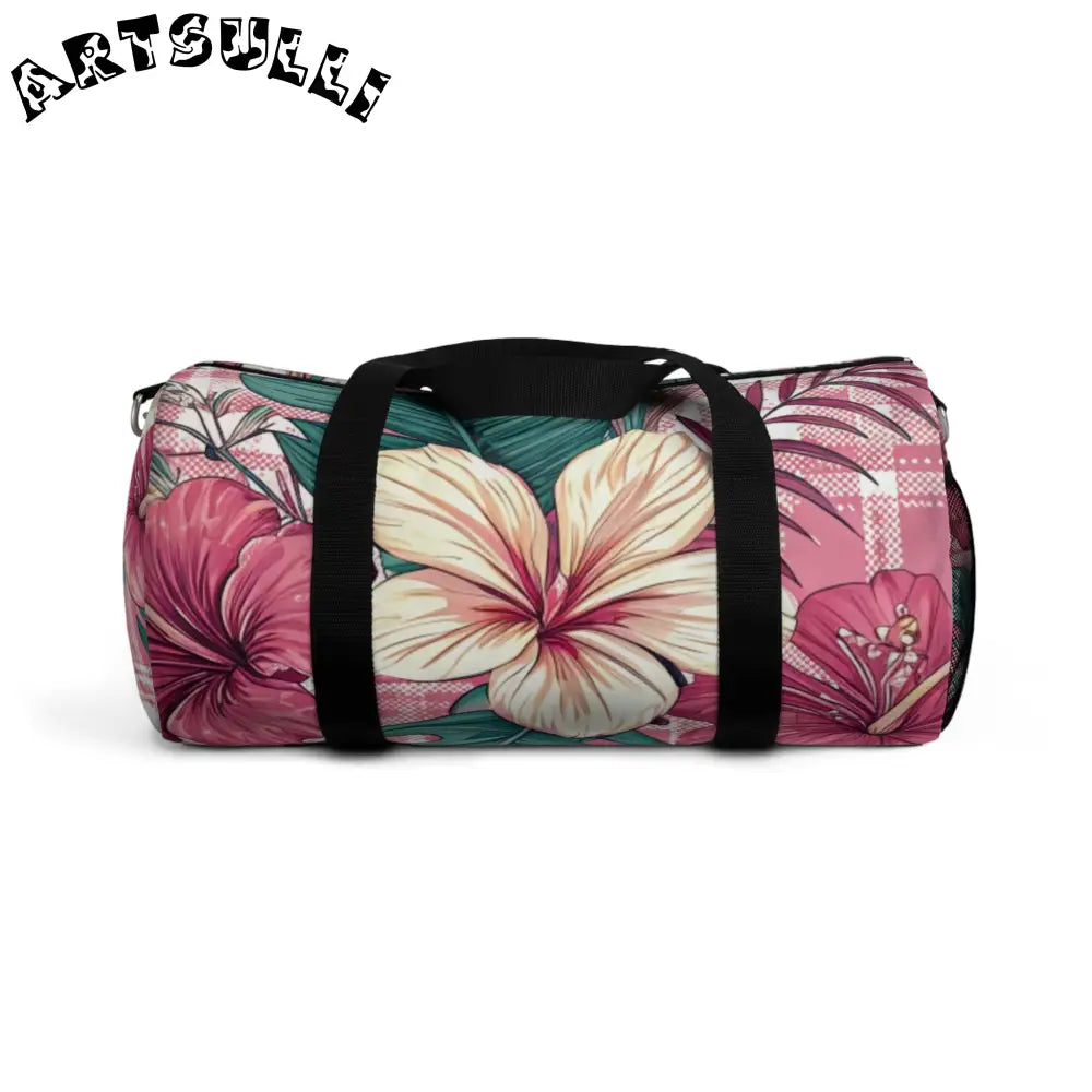 Durable Pink Floral Art Printed Duffel Bag, Artsulli - Art is Long, Life is Short, Bags, Size, Small, , , , , 94047931807051