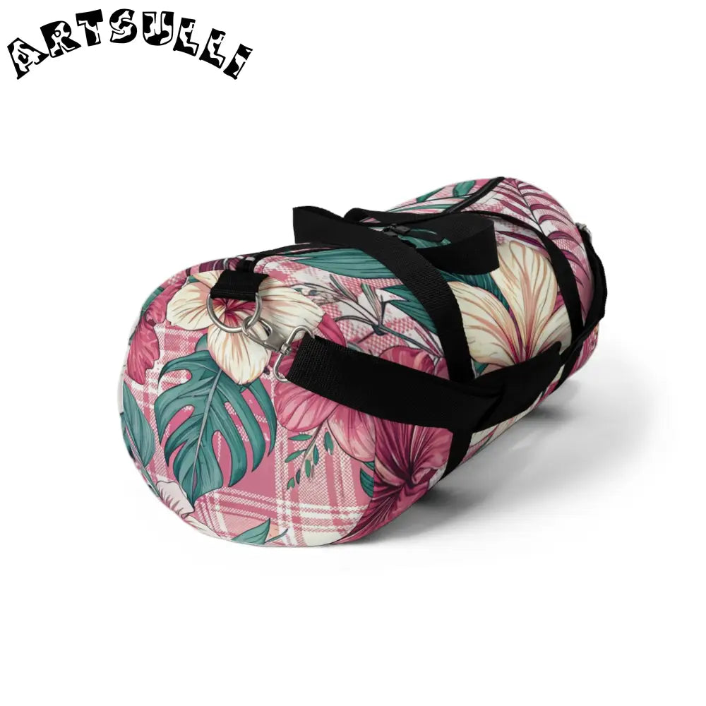 Durable Pink Floral Art Printed Duffel Bag, Artsulli - Art is Long, Life is Short, Bags, , , , , , , 