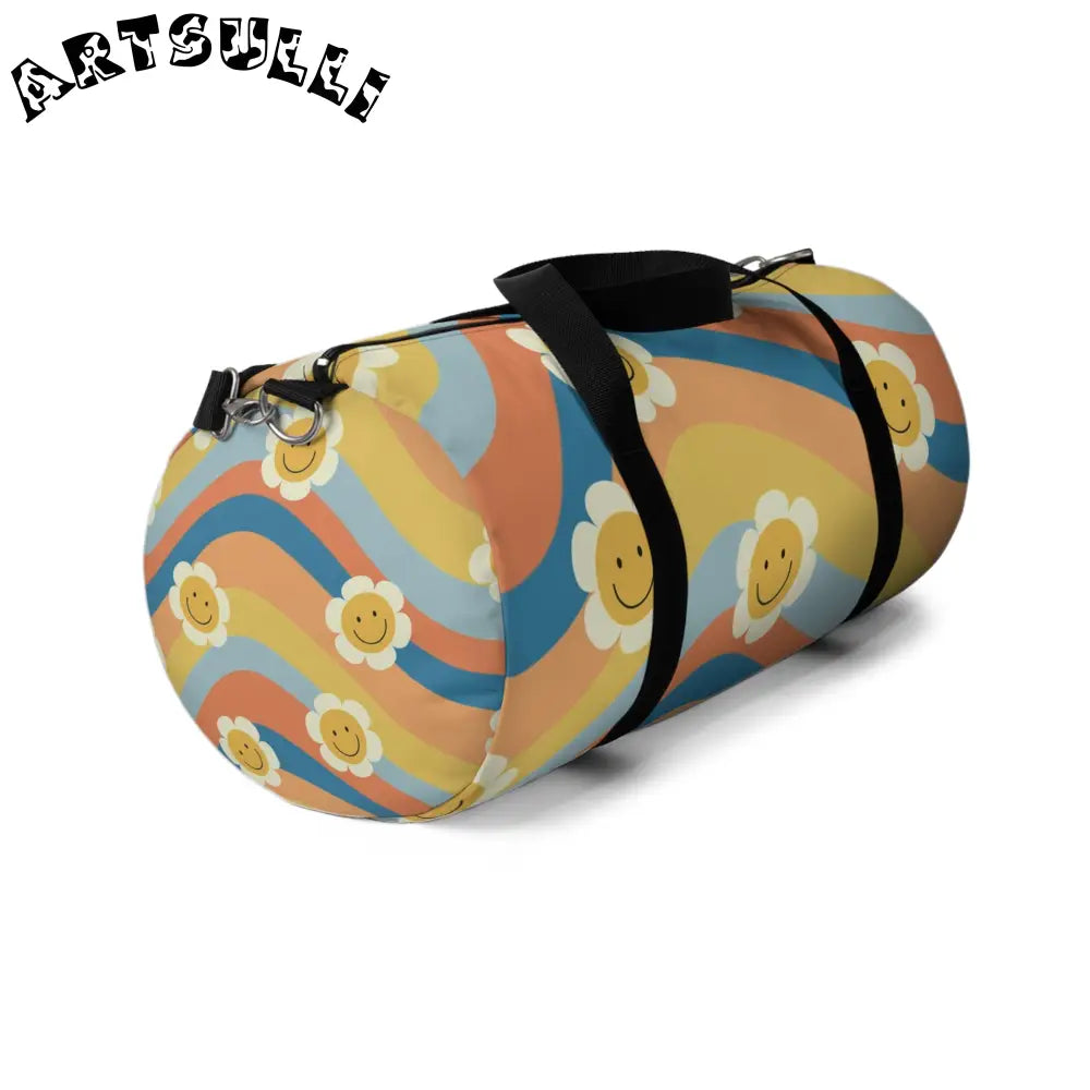 Durable Retro Rainbow Flower Duffel Bag, Artsulli - Art is Long, Life is Short, Bags, , , , , , , 