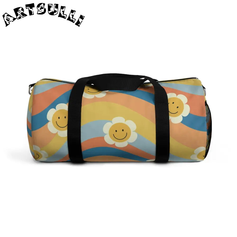 Durable Retro Rainbow Flower Duffel Bag, Artsulli - Art is Long, Life is Short, Bags, Size, Small, , , , , 40983595527329