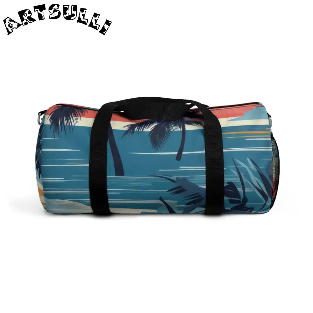 Durable Tropical Palm and Stripe Duffel Bag, Artsulli - Art is Long, Life is Short, Bags, Size, Small, , , , , 18882536845663955470