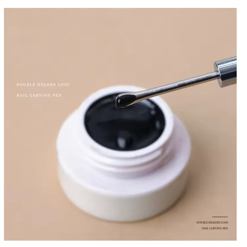 Double-ended Silicone Press Pen Flower Painting Brush Nail Supplies Carving Glitter Powder Sticker Manicure Tips Nail Art Tool