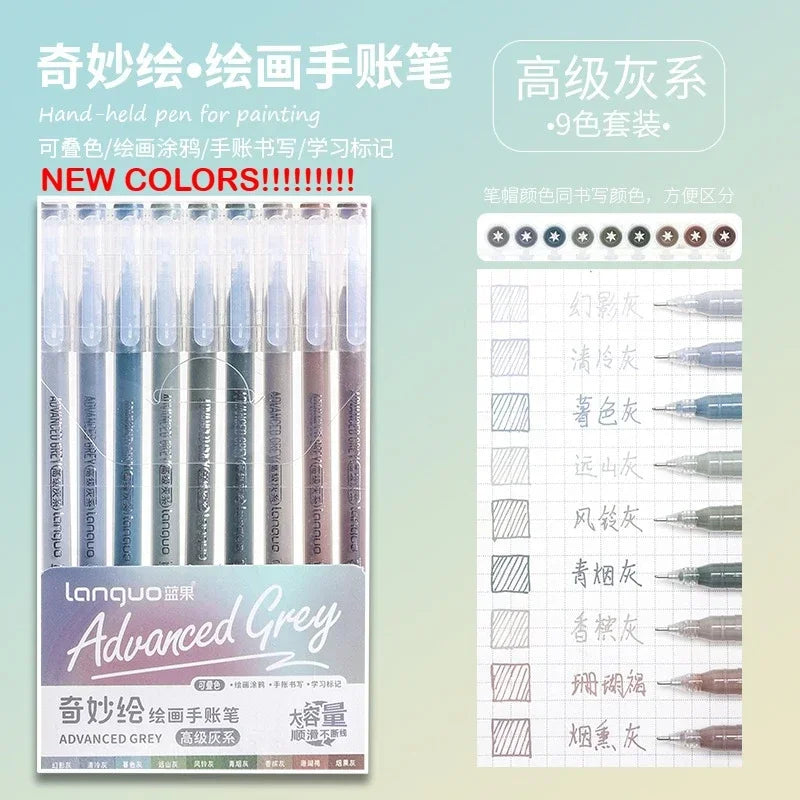Buy The Best By Artsulli - Art is Long Life Short - LANGUO New Colors 45/9 Drawing Highlighter Morandi Gel Pen Diary Painting DIY Office