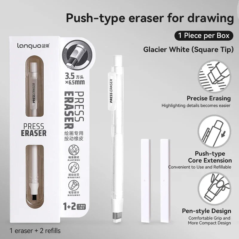 Buy The Best By Artsulli - Art is Long Life Short - Eraser Mechanical Rubber Refillable Pen Sketch Drawing Press Retractable Pencil