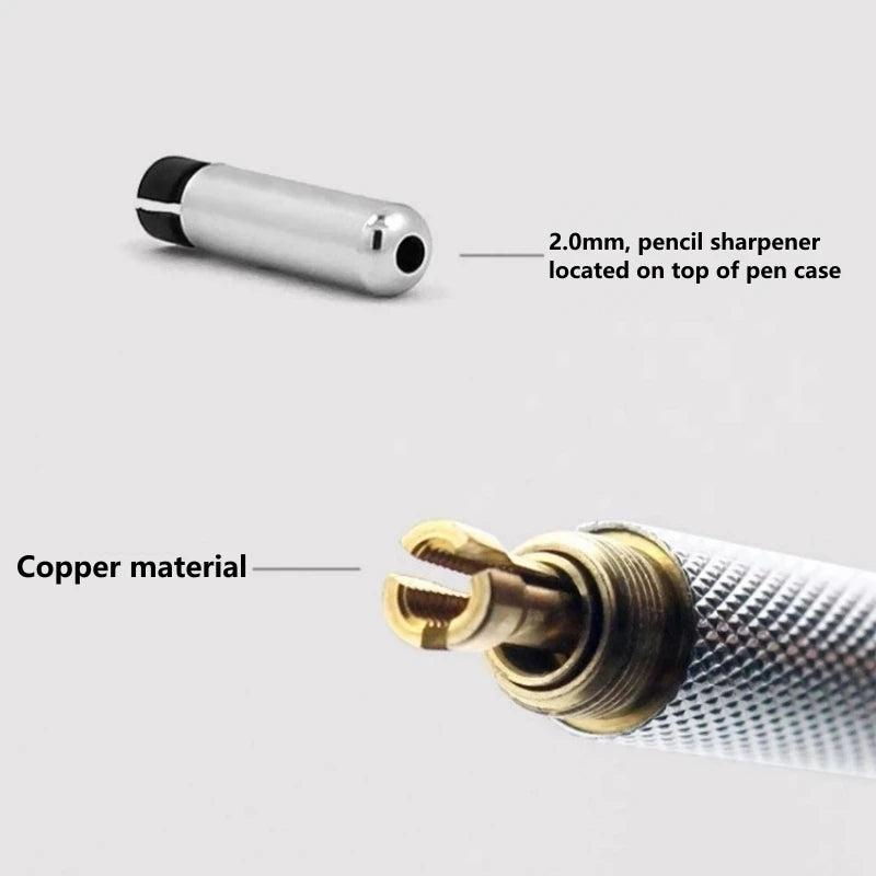 0.3 0.5 0.7 0.9 1.3 2.0 3.0mm Mechanical Pencil Full Metal Art Drawing Painting Automatic Pencil with Leads Office School Supply