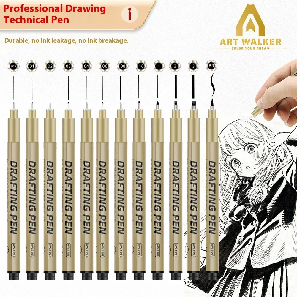 Buy The Best By Artsulli - Art is Long Life Short - 1/6/9/12 Pcs Manga Black Fineliner Marlers Various Pen Nibs For Sketch Architectural