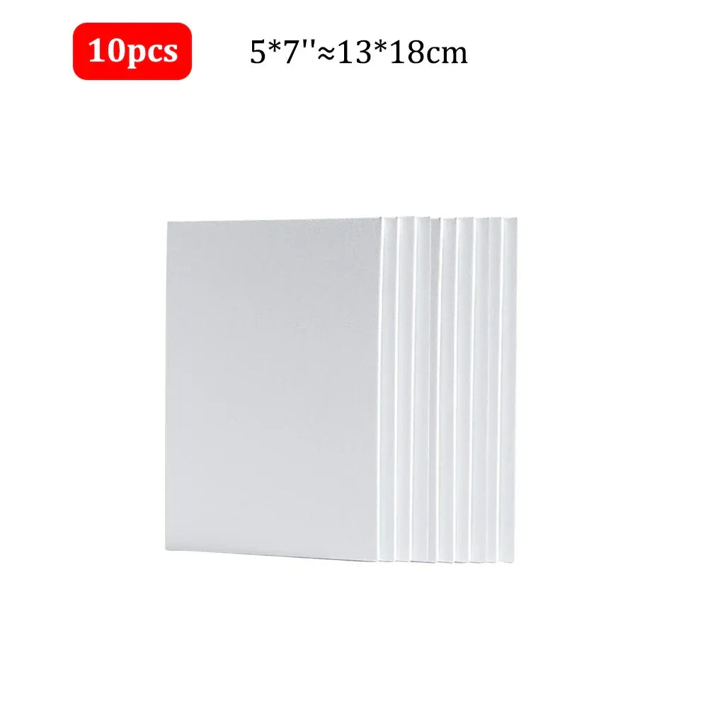 Buy The Best By Artsulli - Art is Long Life Short - 10 Pcs Canvas Board Painting Cotton Blank,Primed White,Suitable For Oil