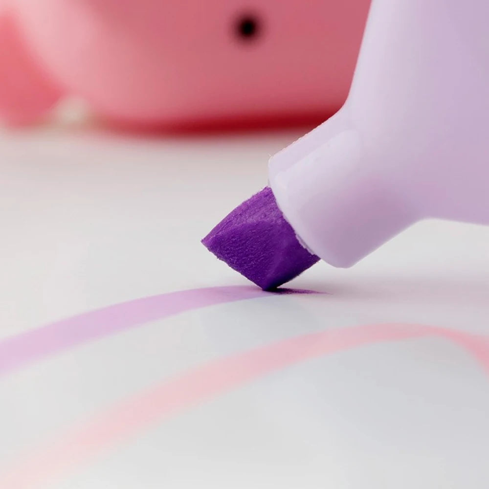 4/5/6 Pcs Kawaii Bear Highlighter Pens Cute Stationery Markers Oblique Tip Candy Color Fluorescent Pastel Pen School Supplies