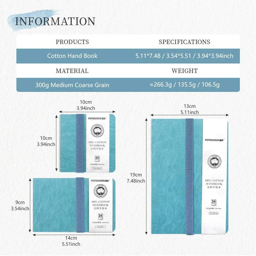 Buy The Best By Artsulli - Art is Long Life Short - POTENTATE Blue Color Watercolor Journal Drawing Book Hand Notebook Sketch Pad 100%