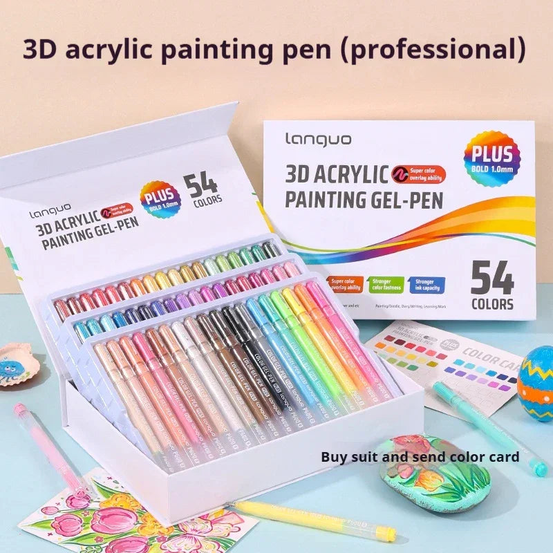 Buy The Best By Artsulli - Art is Long Life Short - Languo 3D Acrylic Gel Pen Large Capacity 1.0mm Painting Drawing Markers Writing Student
