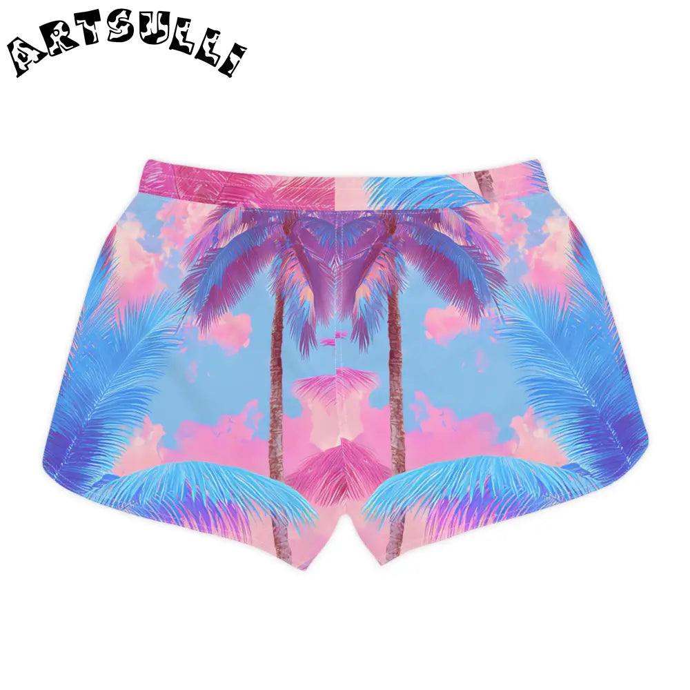 Ethereal Pastel Palms Athletic Shorts, Artsulli - Art is Long, Life is Short, All Over Prints, , , , , , , 