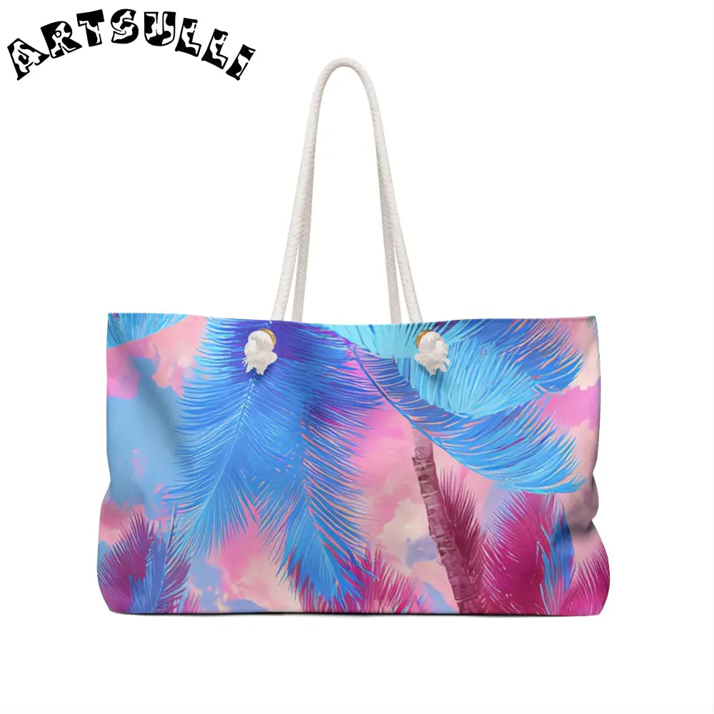 Ethereal Pastel Palms Oversized Weekender Tote, Artsulli - Art is Long, Life is Short, Bags, , , , , , , 