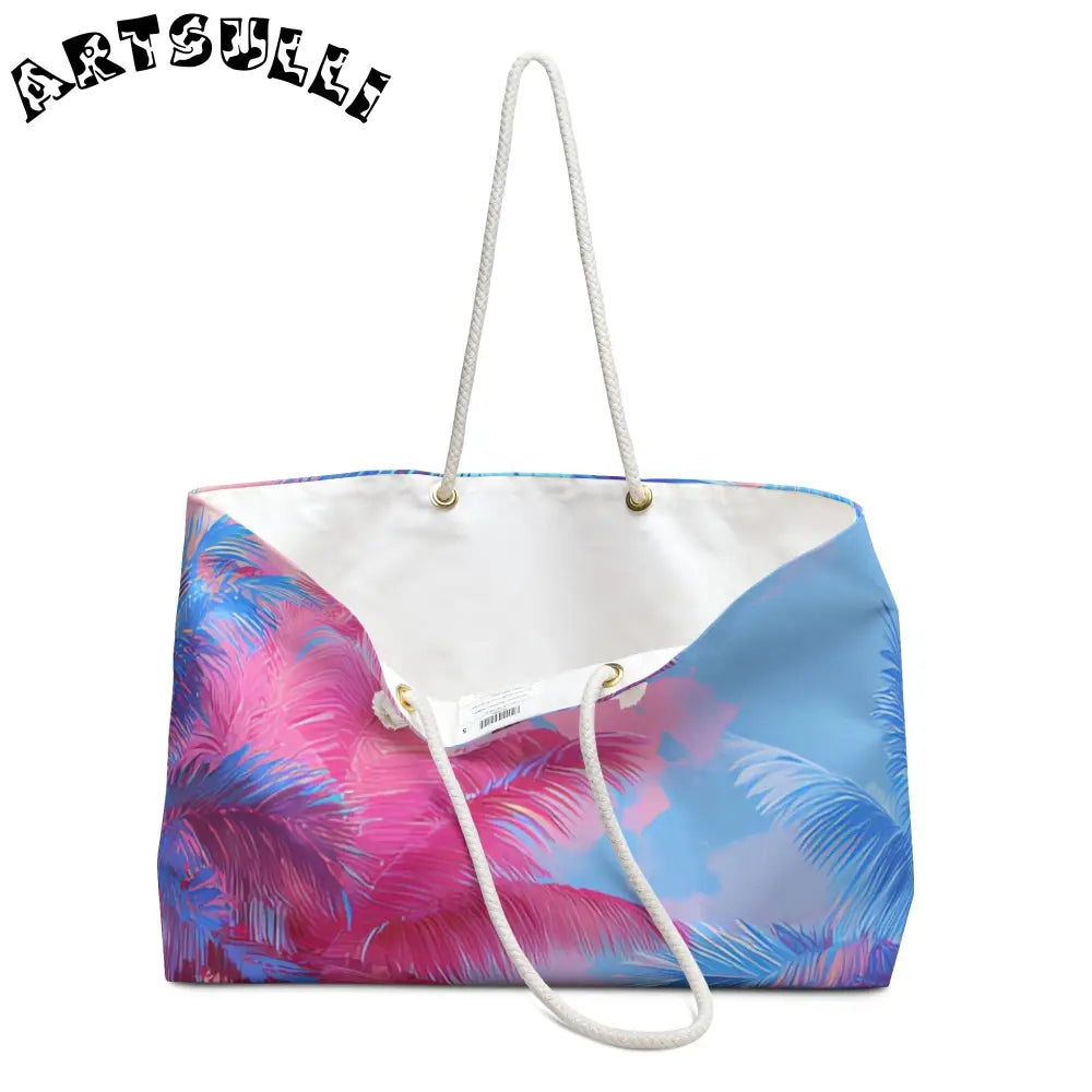 Ethereal Pastel Palms Oversized Weekender Tote, Artsulli - Art is Long, Life is Short, Bags, , , , , , , 