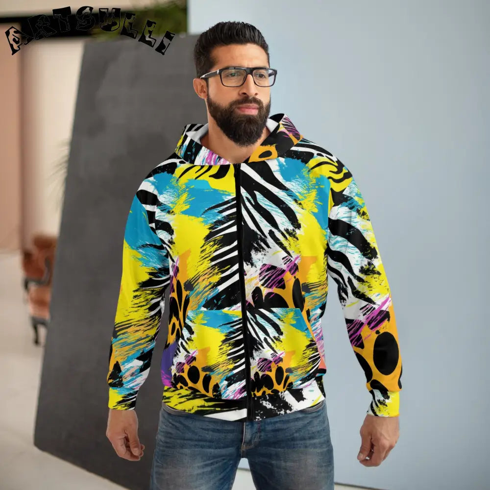 JAKKOUTTHEBXX Expressionist Jungle Cell Zip Hoodie 2025