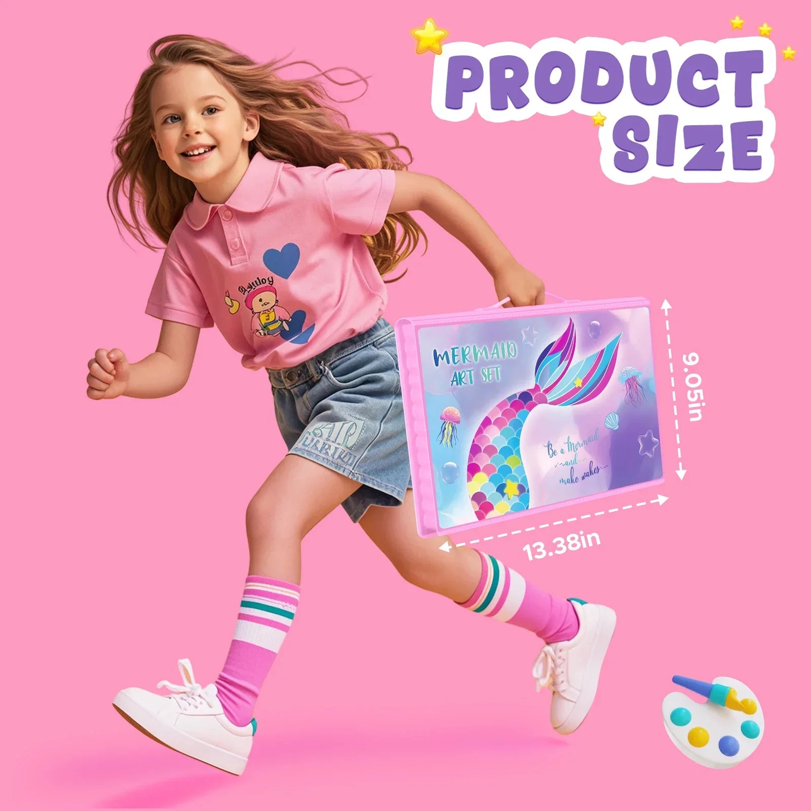 Buy The Best By Artsulli - Art is Long Life Short - 100+ Piece Drawing Kit: Mermaid Craft Supplies with Washable Markers - Non-Toxic Set