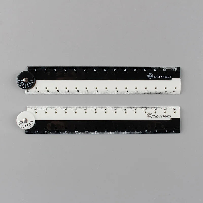 Bview Art 1pcs Folding ruler black and white simple ruler graphic folding ruler student learning supplies creative stationery