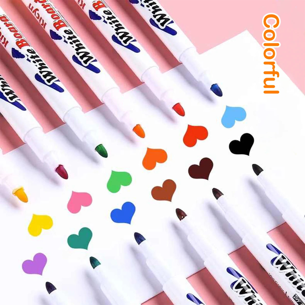 8/12Pcs Color Floating Pen for Water Painting Water Floating Pen Erasable Whiteboard Pen Stationery School Office Supplies