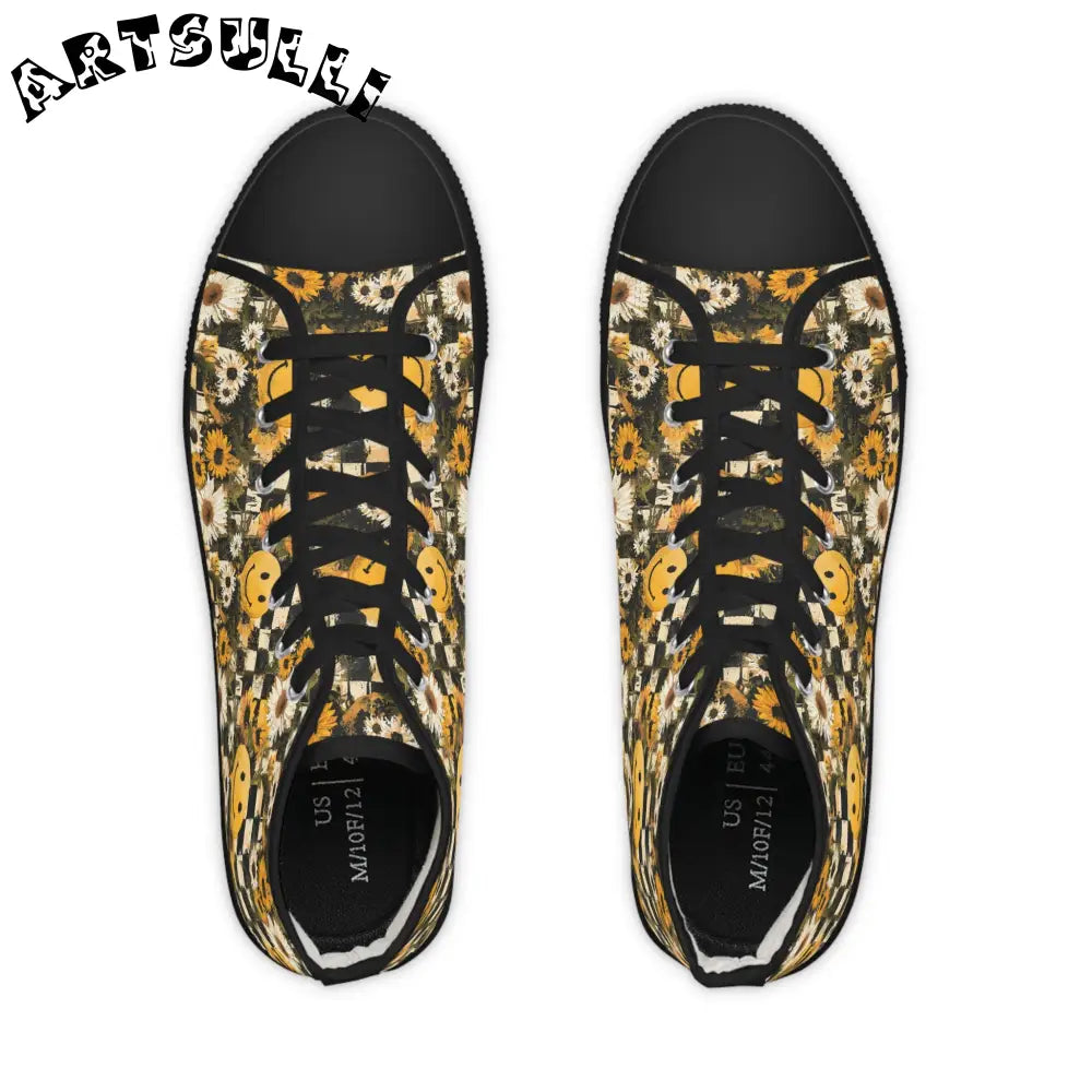 JAKKOUTTHEBXX Face Checkerboard Sunflower High Tops 2025