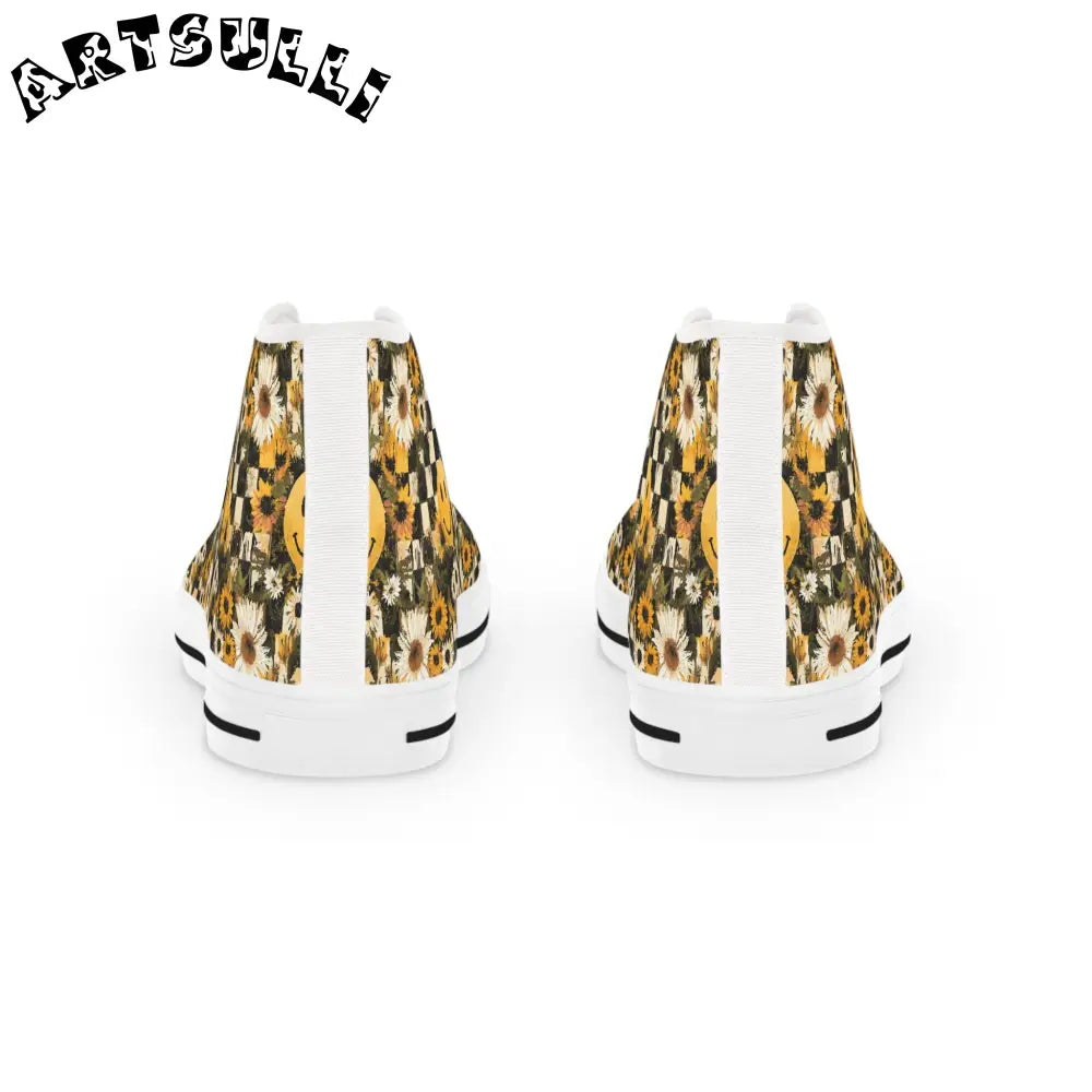 JAKKOUTTHEBXX Face Checkerboard Sunflower High Tops 2025