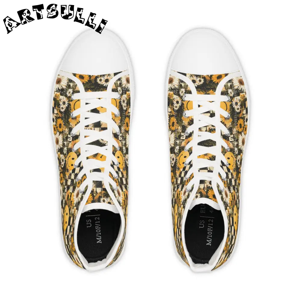 JAKKOUTTHEBXX Face Checkerboard Sunflower High Tops 2025