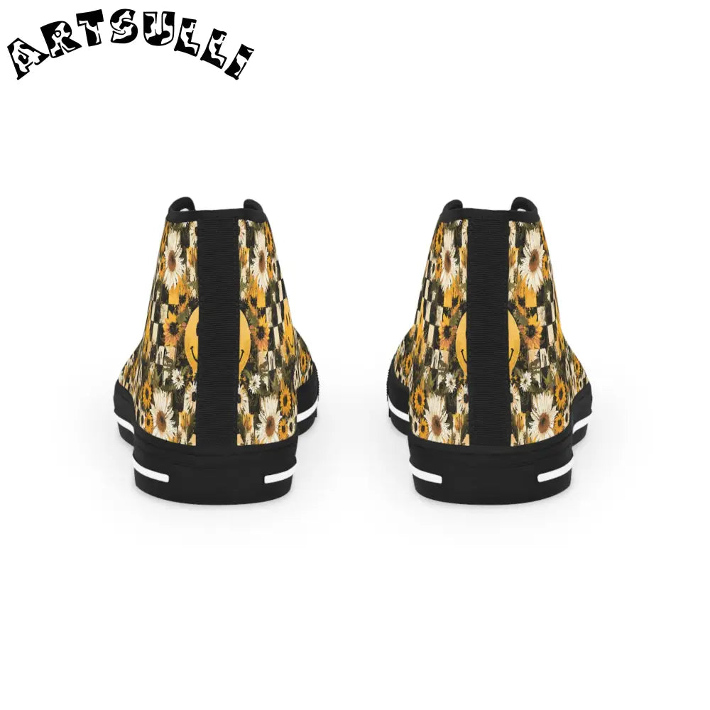 JAKKOUTTHEBXX Face Checkerboard Sunflower High Tops 2025