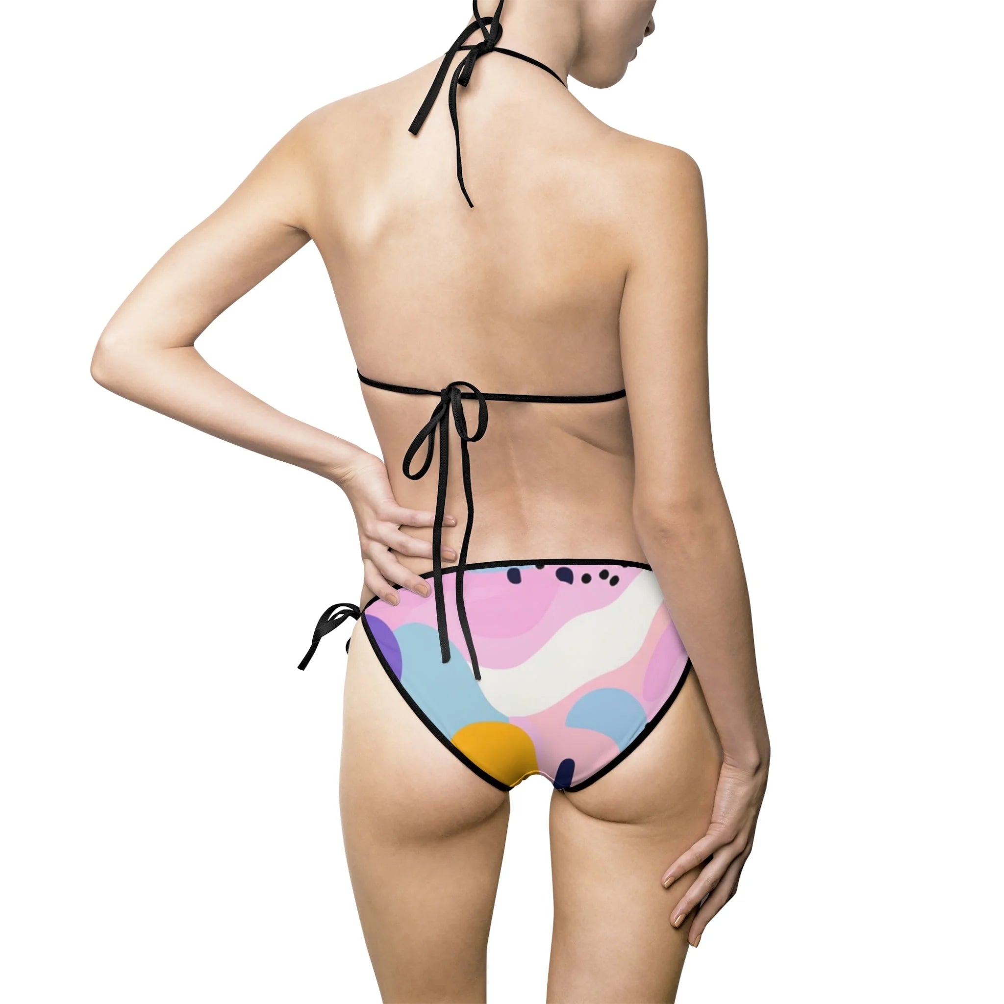 Fashionable Colorful Abstract Dots Bikini Swimsuit, Artsulli - Art is Long, Life is Short, All Over Prints, , , , , , , 