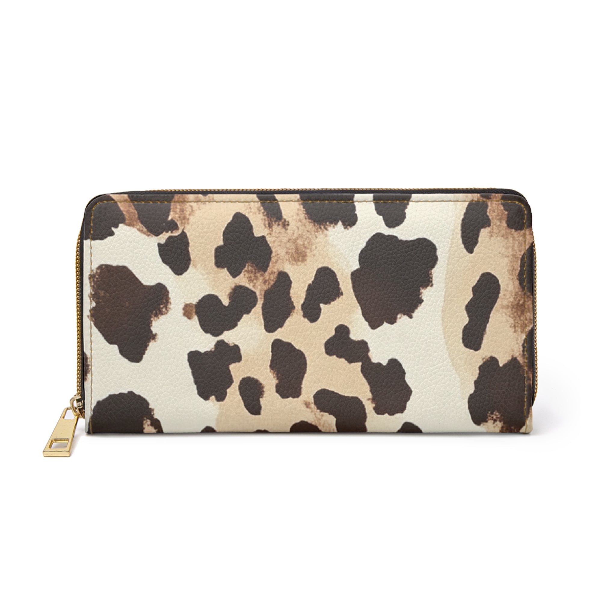 Faux Cowhide Print Zip Around Wallet, Artsulli - Art is Long, Life is Short, Accessories, Size, One size, Color, White, , , 21039742395579463275