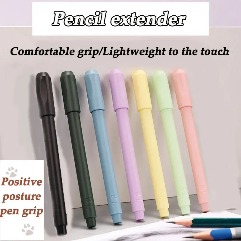 5 Pcs Pencil extender art pen grip pen holder sketching pencil colored pencil case extension art supplies school office supplies