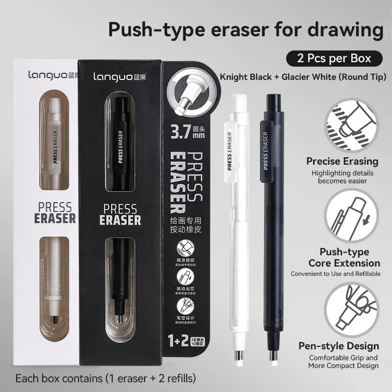 Buy The Best By Artsulli - Art is Long Life Short - Eraser Mechanical Rubber Refillable Pen Sketch Drawing Press Retractable Pencil