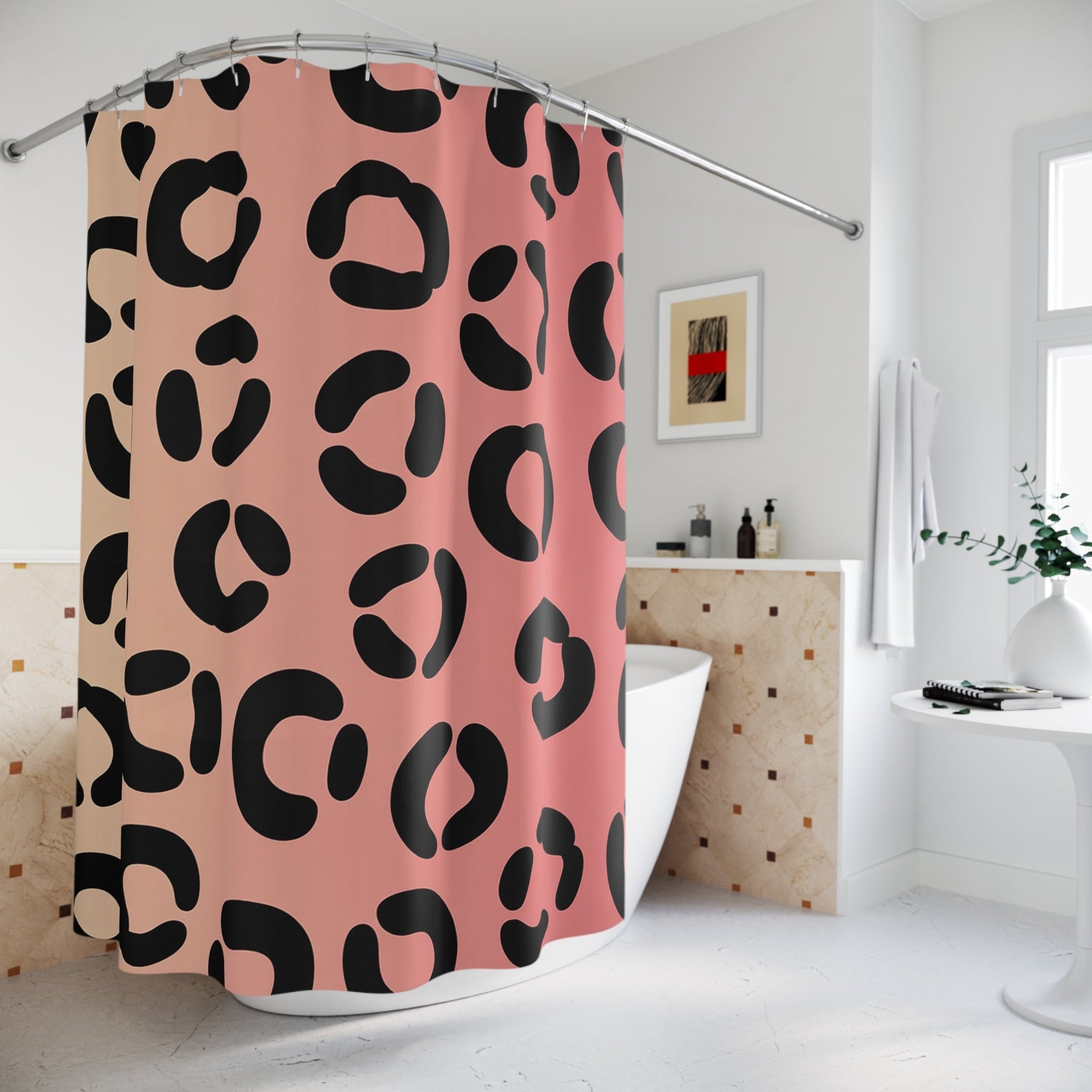 Fiery Leopard Print Shower Curtain, Artsulli - Art is Long, Life is Short, Home Decor, , , , , , , 