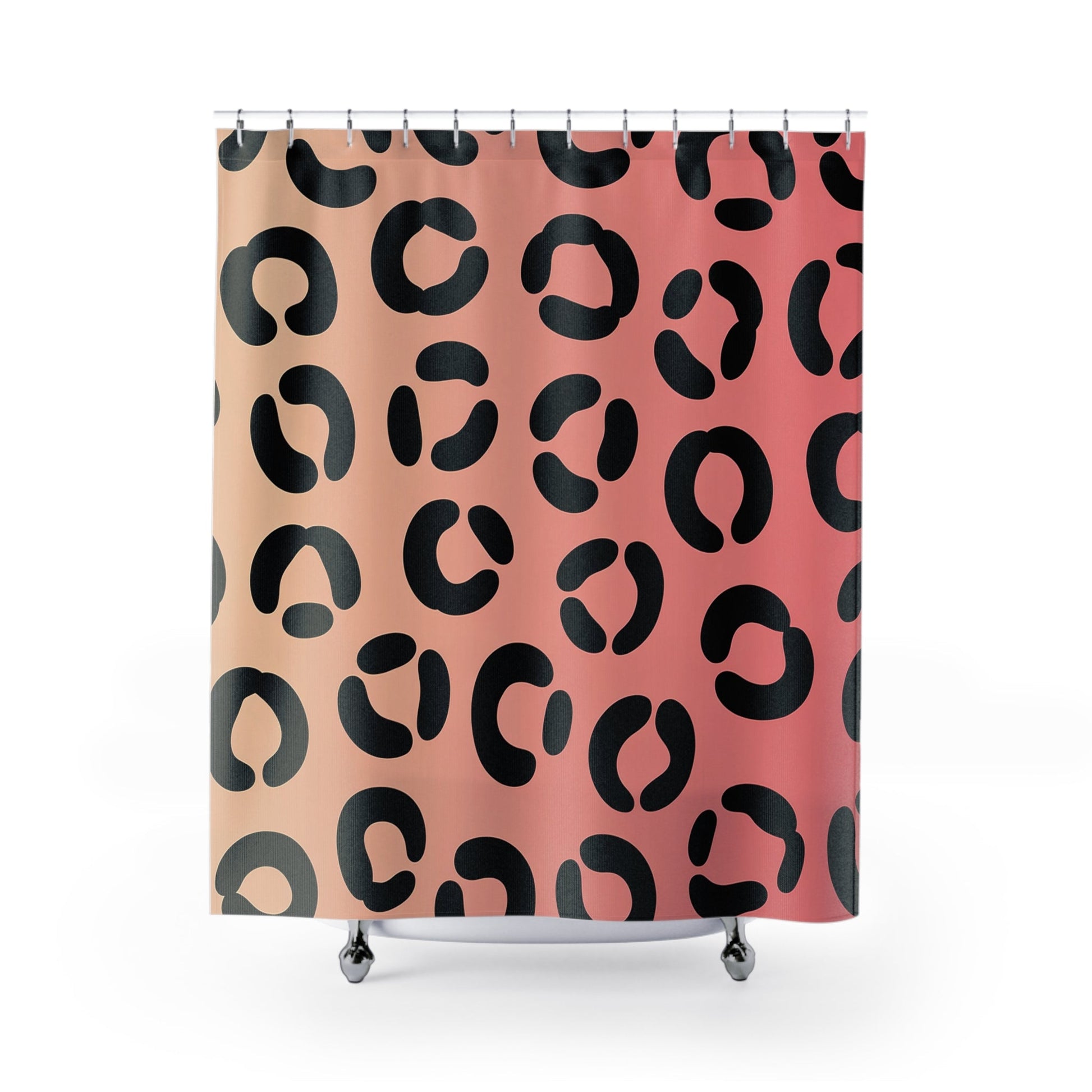 Fiery Leopard Print Shower Curtain, Artsulli - Art is Long, Life is Short, Home Decor, Size, 71" × 74", , , , , 27501784287706057370