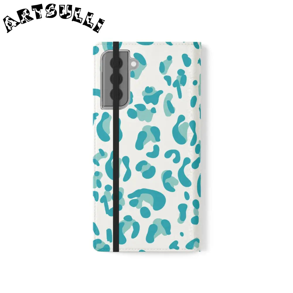 JAKKOUTTHEBXX Teal Leopard Print Flip Cases 2025