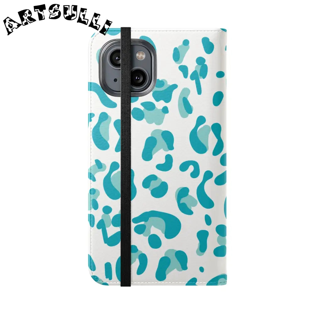 JAKKOUTTHEBXX Teal Leopard Print Flip Cases 2025