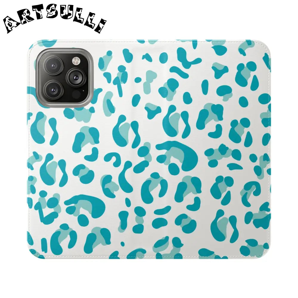 JAKKOUTTHEBXX Teal Leopard Print Flip Cases 2025