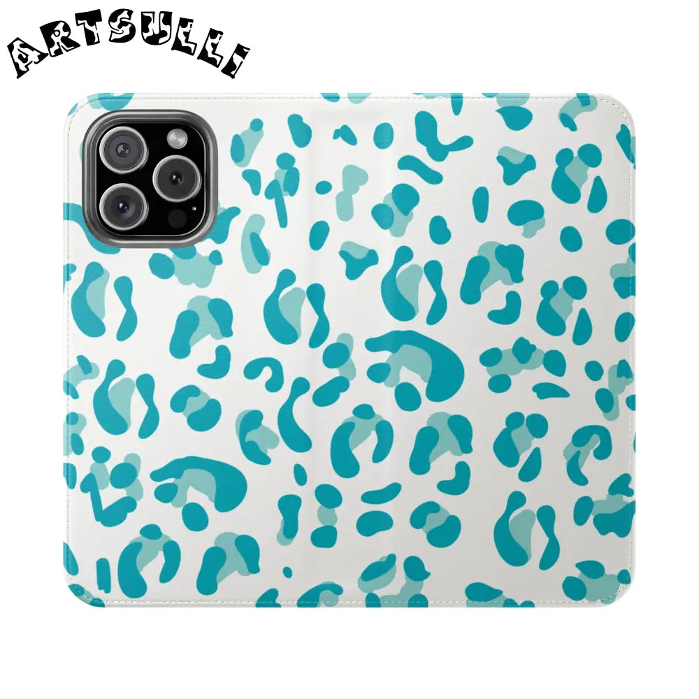 JAKKOUTTHEBXX Teal Leopard Print Flip Cases 2025